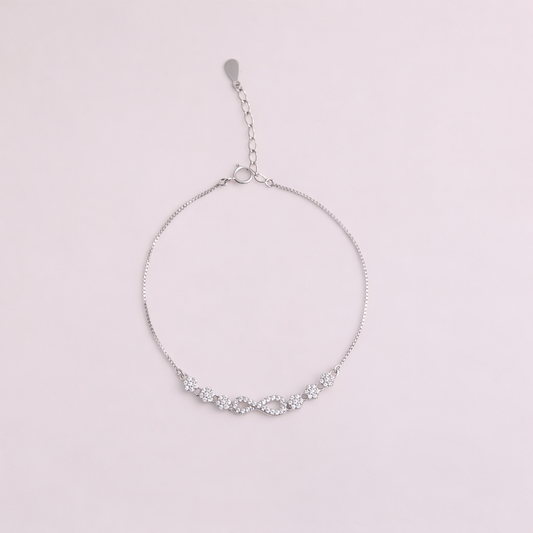 Infinity Glow CZ Bracelet in 925 Sterling Silver