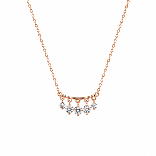 Celeste Rose Gold Drop Necklace