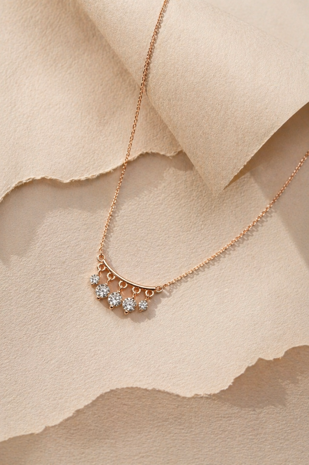 Celeste Rose Gold Drop Necklace