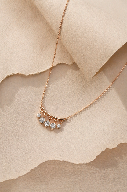 Celeste Rose Gold Drop Necklace