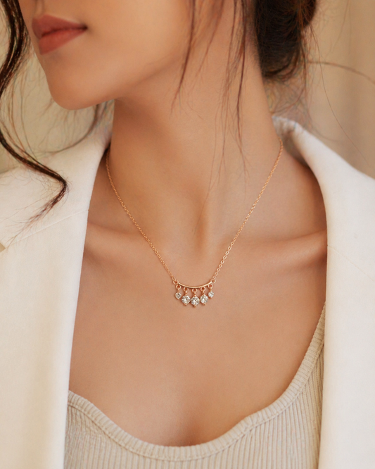 Celeste Rose Gold Drop Necklace