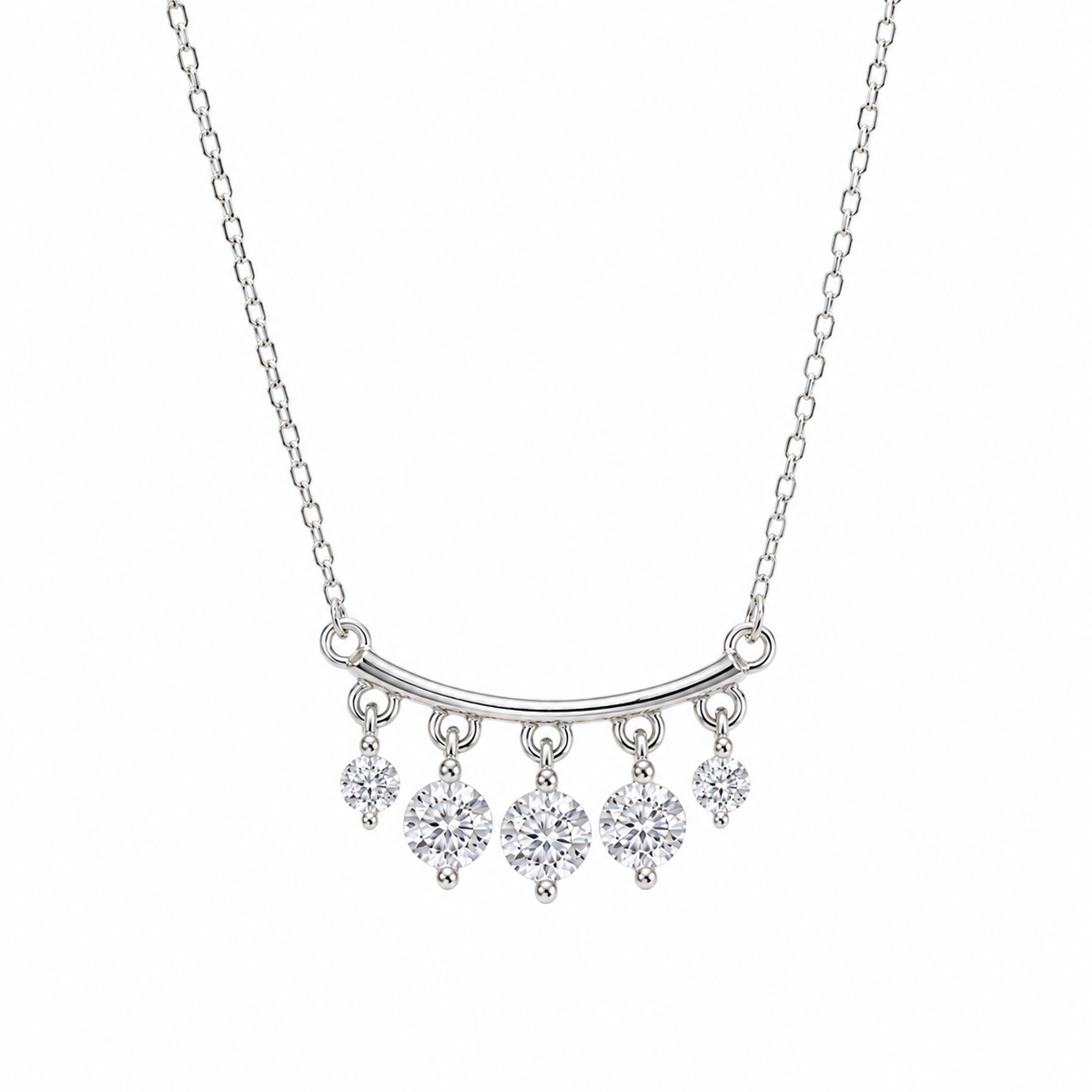 Celeste Silver Drop Necklace in 925 Sterling Silver