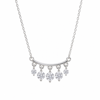 Celeste Silver Drop Necklace in 925 Sterling Silver