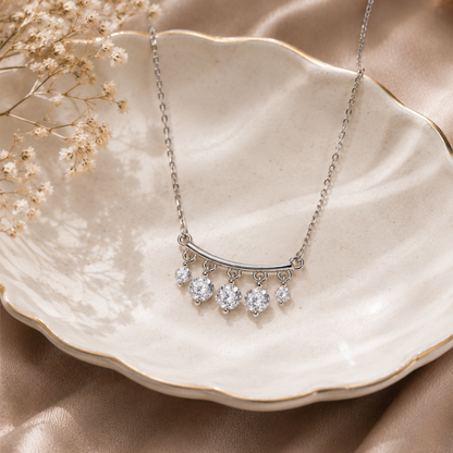 Celeste Silver Drop Necklace in 925 Sterling Silver