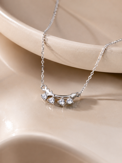 Cupid's Arc CZ Necklace in 925 Sterling Silver