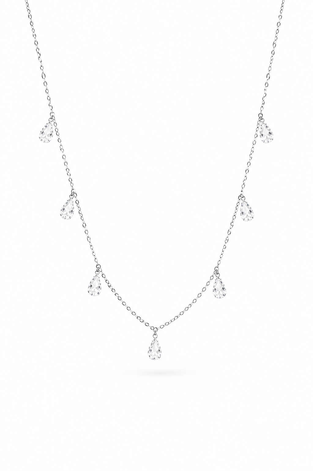 Crystal Dewdrop Necklace in 925 Sterling Silver