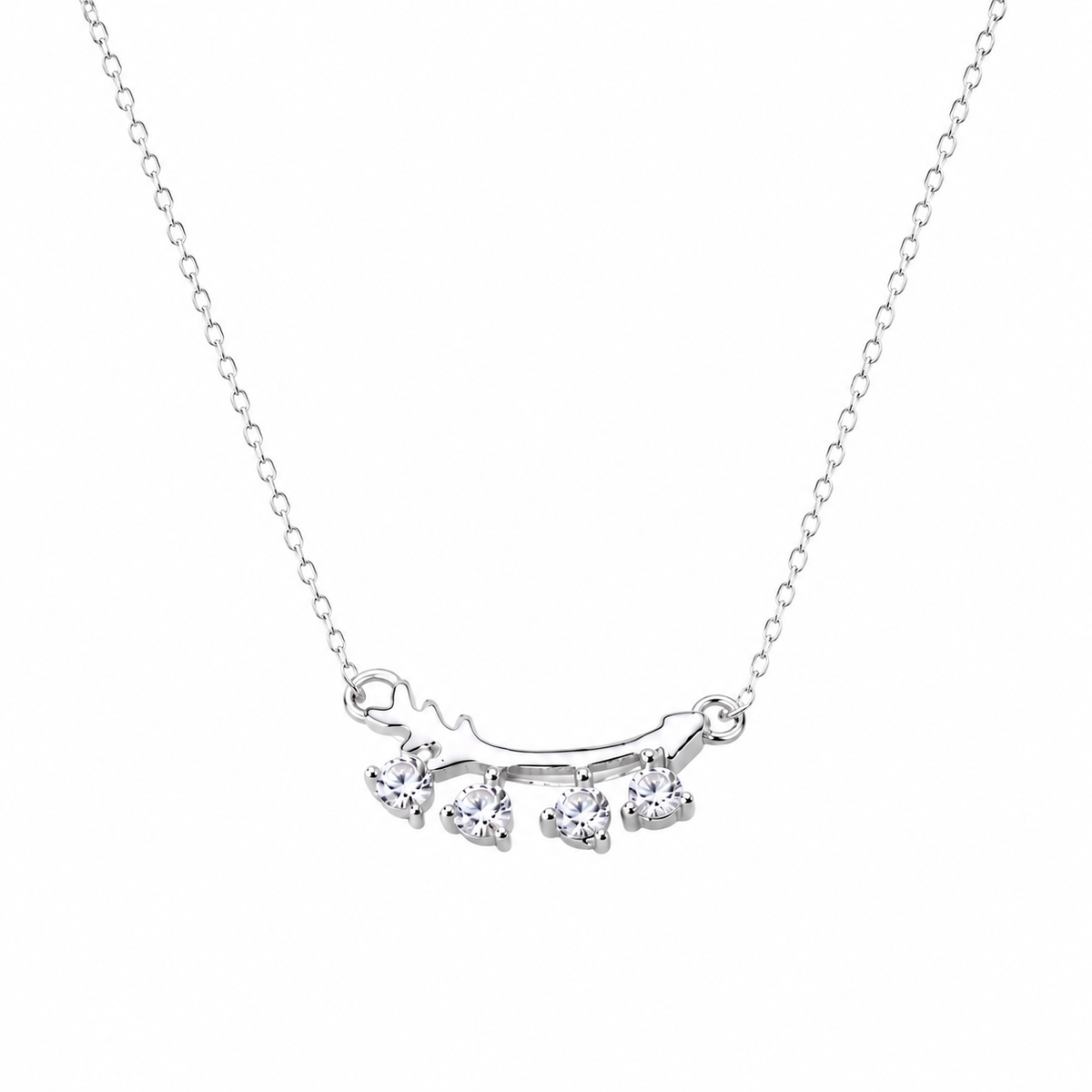 Cupid's Arc CZ Necklace in 925 Sterling Silver