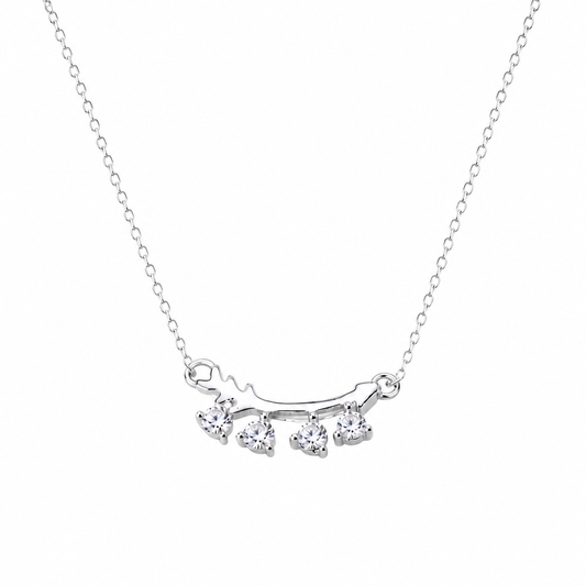 Cupid's Arc CZ Necklace in 925 Sterling Silver