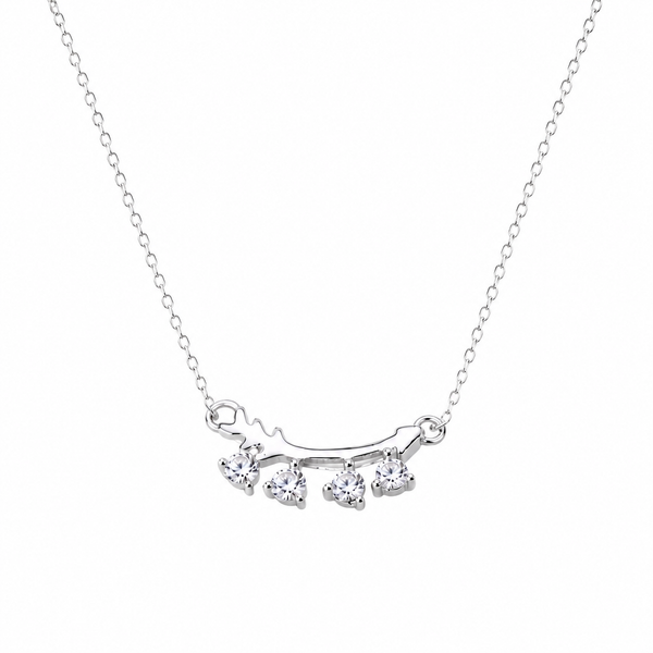 Cupid's Arc CZ Necklace in 925 Sterling Silver