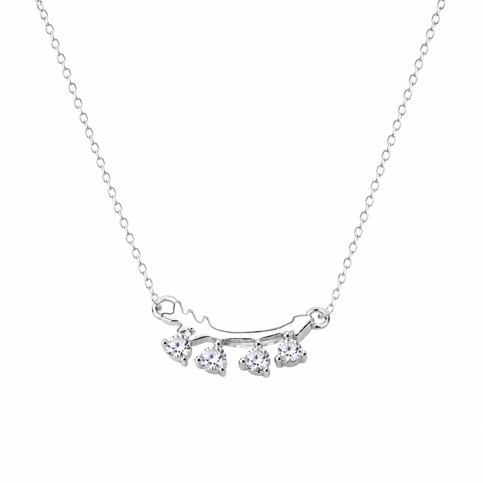 Cupid's Arc CZ Necklace in 925 Sterling Silver