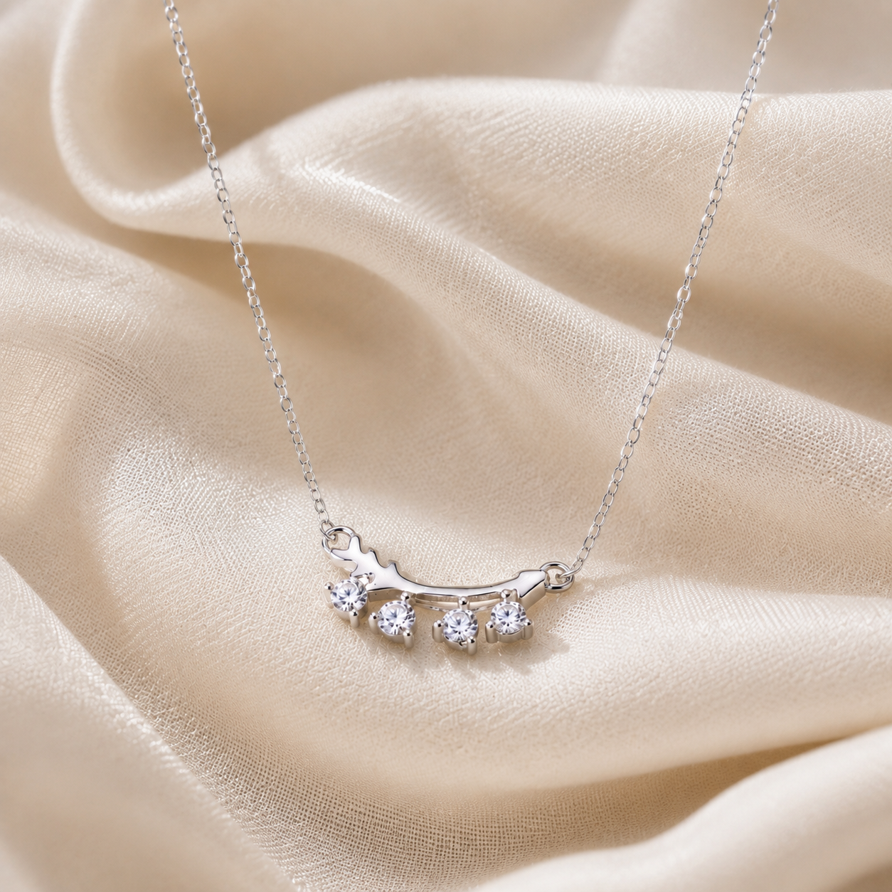 Cupid's Arc CZ Necklace in 925 Sterling Silver