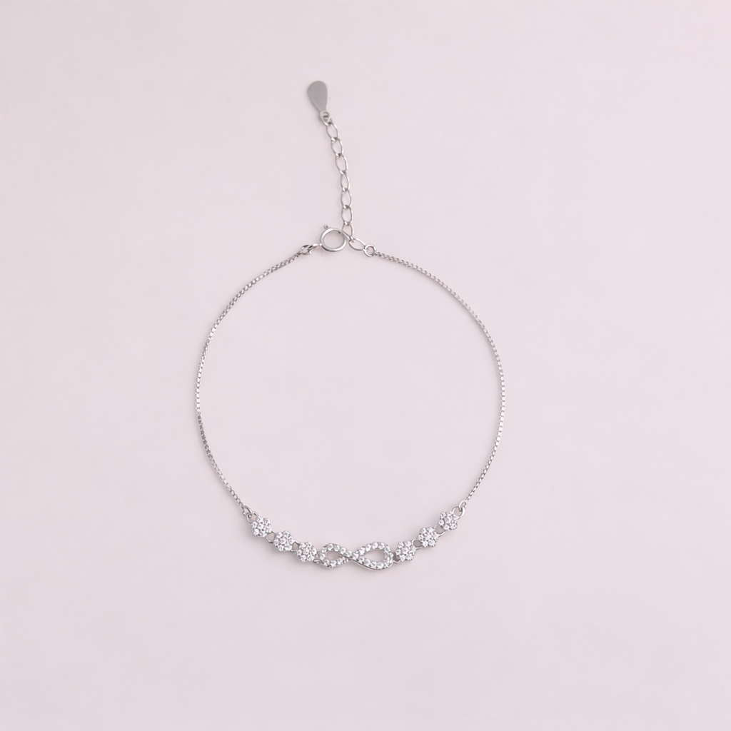 Infinity Glow CZ Bracelet in 925 Sterling Silver