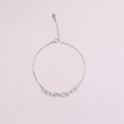 Infinity Glow CZ Bracelet in 925 Sterling Silver