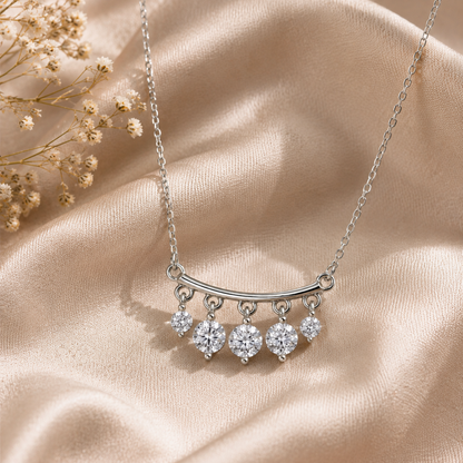 Celeste Silver Drop Necklace in 925 Sterling Silver