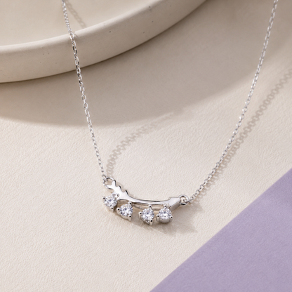 Cupid's Arc CZ Necklace in 925 Sterling Silver
