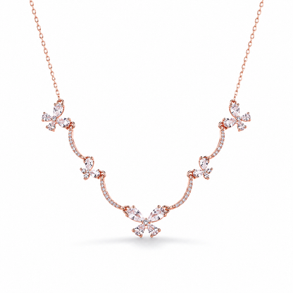 Rose Gold Flutter Butterfly Necklace in 925 Sterling Silver