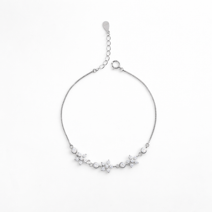 Floral Spark CZ Bracelet in 925 Sterling Silver