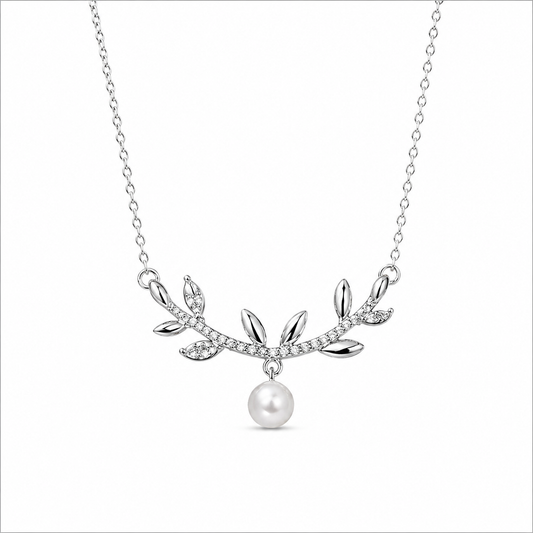 Silver Pearl Vine Necklace in 925 Sterling Silver