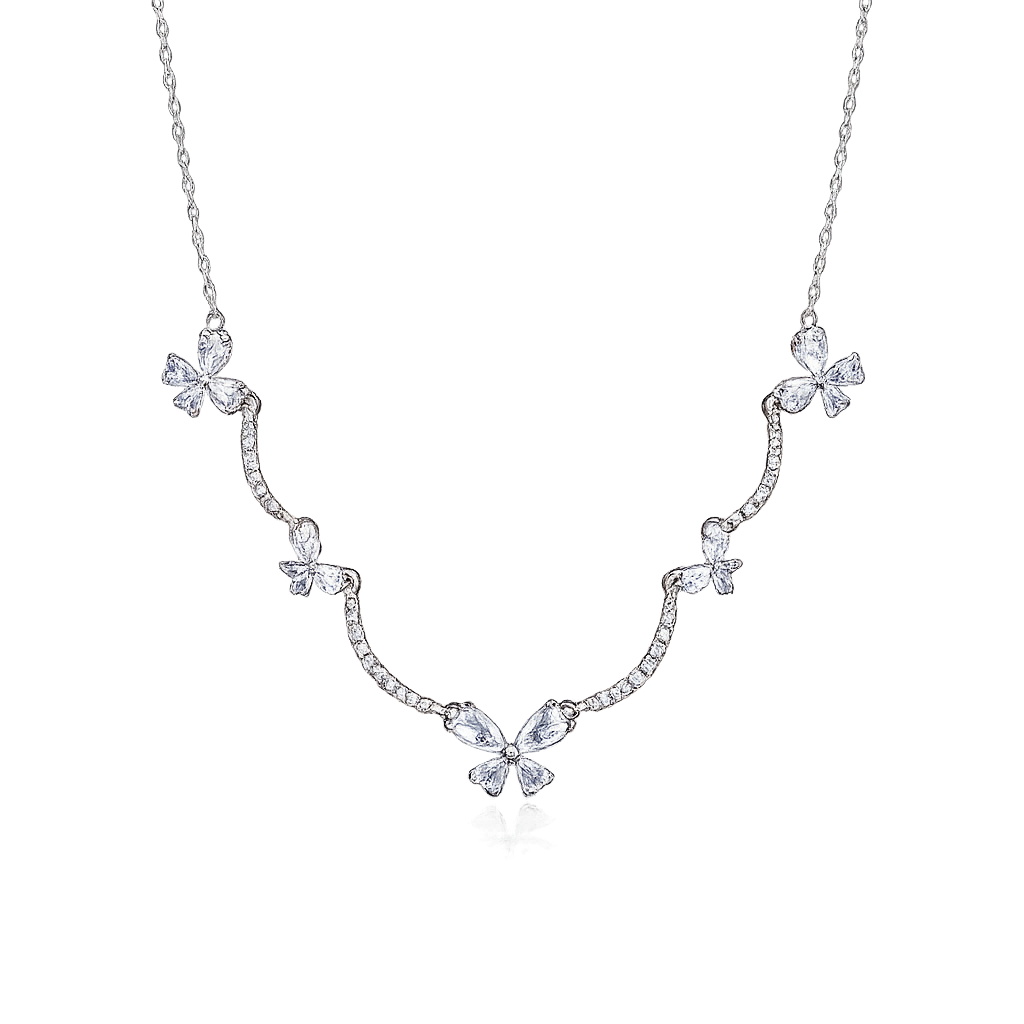 Silver Flutter Butterfly Necklace in 925 Sterling Silver