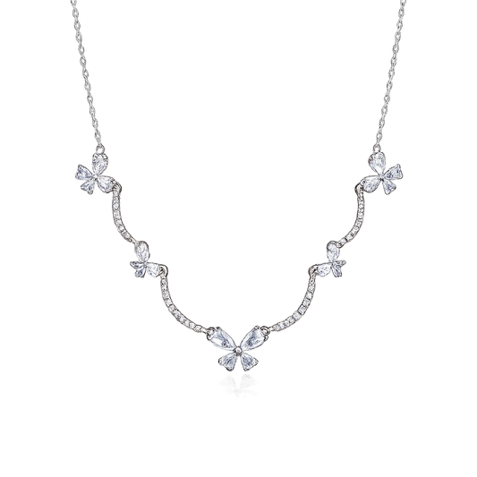 Silver Flutter Butterfly Necklace in 925 Sterling Silver