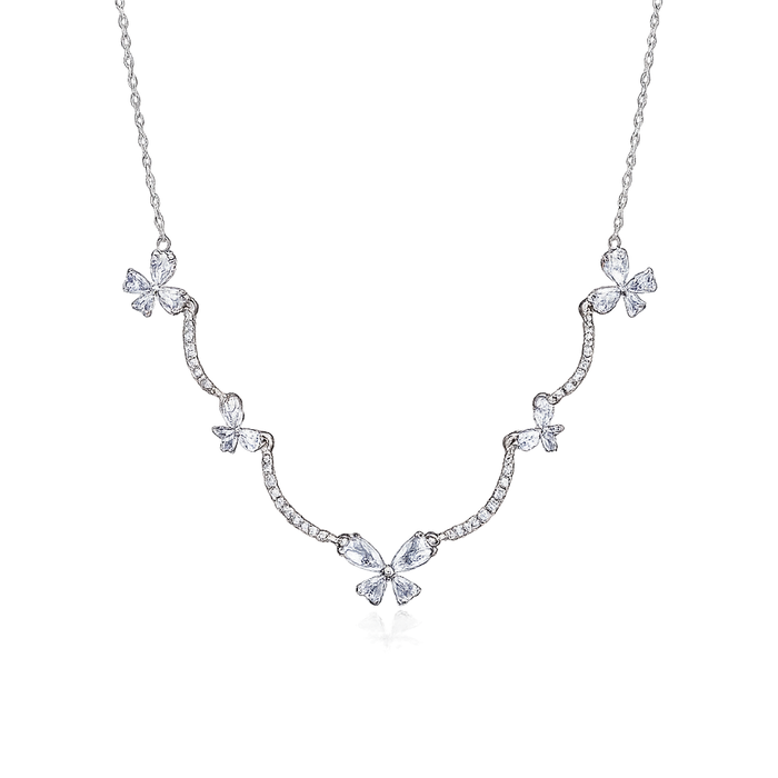 Silver Flutter Butterfly Necklace in 925 Sterling Silver