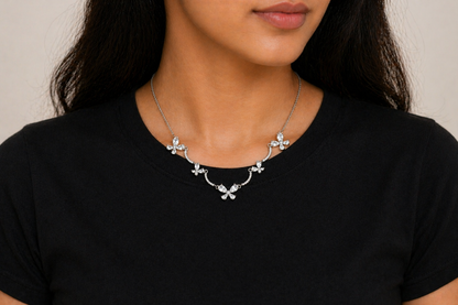 Silver Flutter Butterfly Necklace in 925 Sterling Silver
