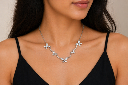 Silver Flutter Butterfly Necklace in 925 Sterling Silver