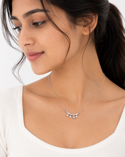 Cupid's Arc CZ Necklace in 925 Sterling Silver
