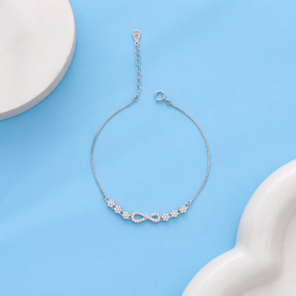 Infinity Glow CZ Bracelet in 925 Sterling Silver
