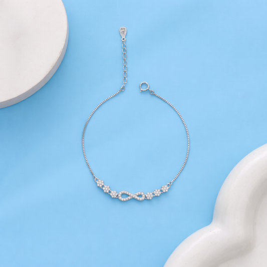 Infinity Glow CZ Bracelet in 925 Sterling Silver