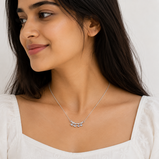Cupid's Arc CZ Necklace in 925 Sterling Silver