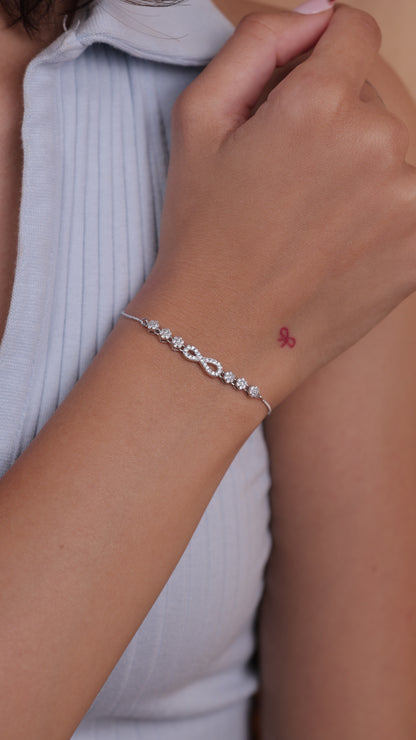 Infinity Glow CZ Bracelet in 925 Sterling Silver