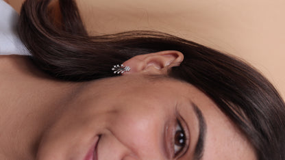 Floral Cascade CZ Drop Earrings in 925 Sterling Silver